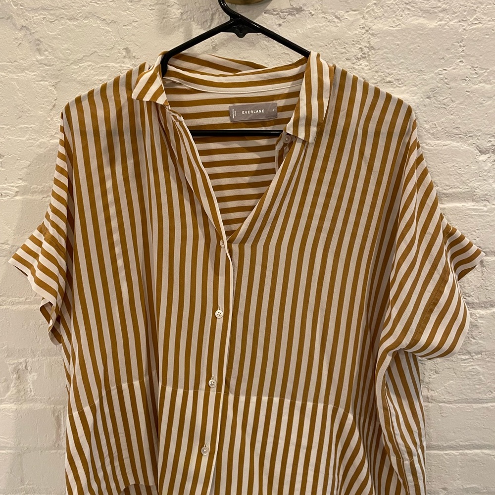 Everlane Clean Silk Short-Sleeve Square Shirt